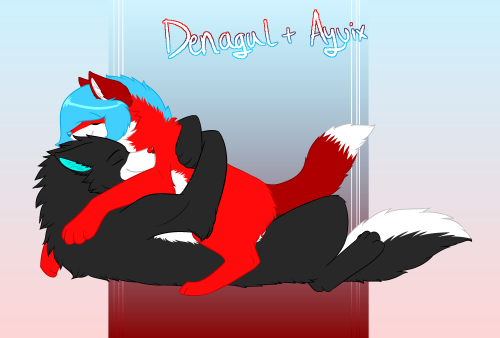 sianiithesillywolf: +Commish+ Denagul and Ayvix cuddling for @redpyrofox~ I’m in love &lt;3