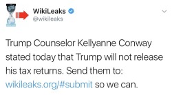 trumpgrets:  [image: tweet of wikileaks,