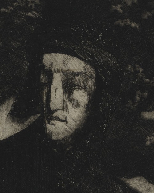Dante au Lys.1901.Estampe. Art by Alfredo Müller.(1869-1939).Graveur.