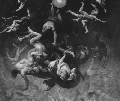 scribe4haxan:The Archangel Michael Defeating the Rebel Angels (ca. 1738 - oil on canvas - detail) - 