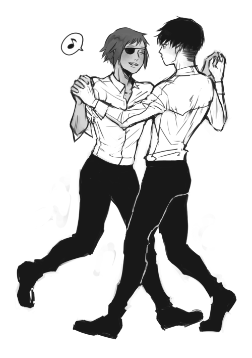 nbteen:mutsuki teaching urie to dance while singing to thisi was tryna draw mutsuki/saiko but this h