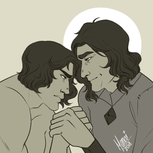 memaidraws:And as the world comes to an endI’ll be here to hold your hand‘Cause you’re my king and I