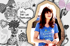 allyhendrx-deactivated20160224:  favorite female characters: jess day  I break for birds. I rock a lot of polka dots. I have touched glitter in the last 24 hours. I spend my entire day talking to children, and I find it fundamentally strange that you’re