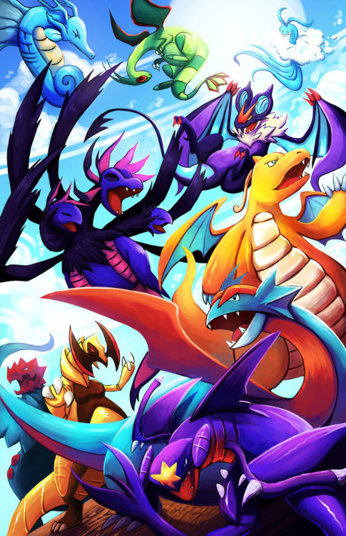 dailydragons:  dragon pokemon by Michelle Simpson (DeviantArt | etsy) 