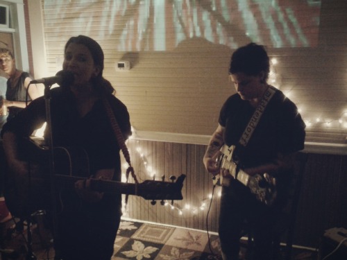 girlsdontridebikes:  bloodyqueefs:  goodluck-godspeed:  .watching halfsleeper tonight.bloodyqueefs lofididntdie  This was our first real show and I was incredibly at home and happy to be accompanied onstage by my friend and bandmate. I look forward to