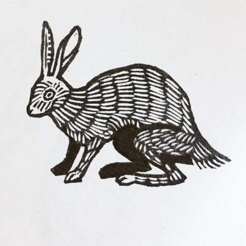 Hare, rubber stamp on paper