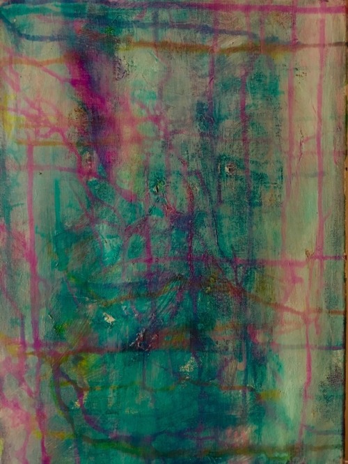 “What is it?“ Acrylic, Ink, Charcoal, Oil Pastel on canvas. Kim Beyer-Johnson.