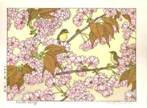 Toshi Yoshida Japanese  1911 - 1995Birds,Double Cherry, Maple   1990sCherry Blossoms, 1941