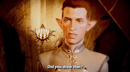 incorrectdragonage:Solas: (admiring his frescos)Inquisitor: Did you draw that? Is that anime?Solas:&