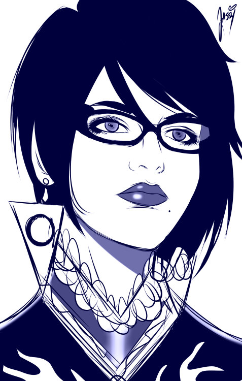 jassycoco:  Messy ink sketch of Bayonetta 