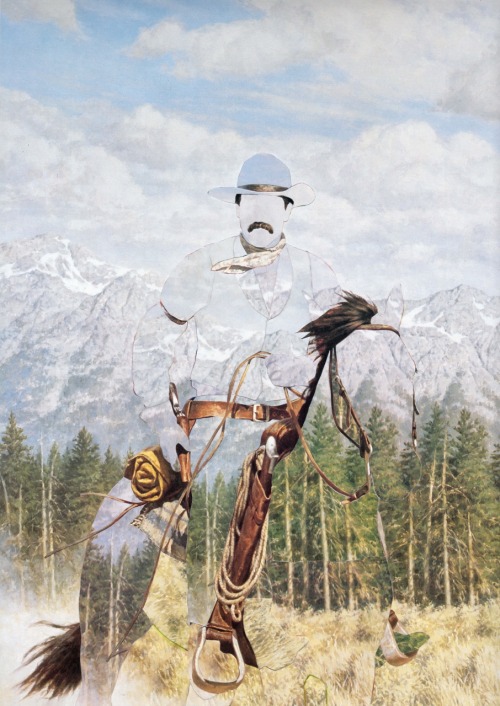 michaeltunk:&ldquo;The Unknown Rider The Strong Shall Live&rdquo; cut paper collage by Micha