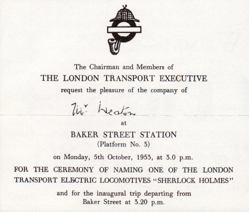 dakotajohnsongf:  The invitation ticket that was issued in 1953 when London Transport inaugurated th