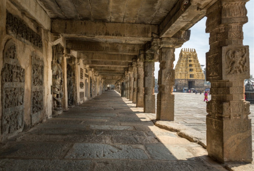 Corridor and gopuram, Chennakeshava temple, Belur, Karnataka, photos by Kevin Standage, more at http