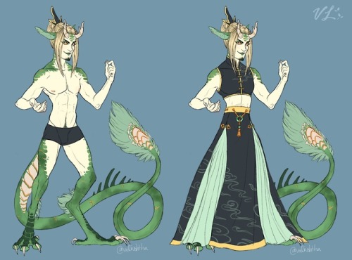 Gave a humanoid form to my dragon Yu! Twitter