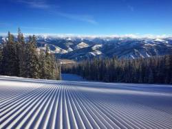 blazepress:  Freshly groomed ski slope. 