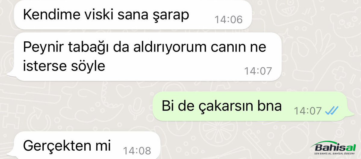 Kendime viski sana şarap...