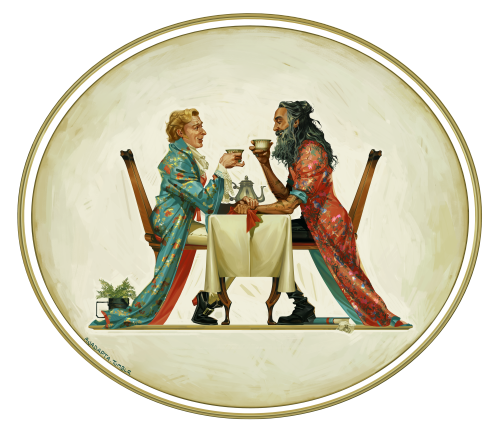 anadapta:What if we were two gentlemen sharing a pot of tea etc I forgot to say it’s a print o