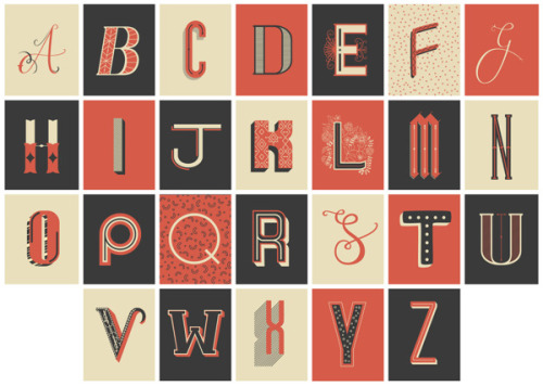 betype: Decorative Lettergin Postcards by Rachel Brown