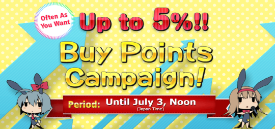 dlsite-girlside: Buy points with a credit card and earn 5% more points than usual! Please check the site for more details! http://www.dlsite.com/eng/campaign/pointsale! 