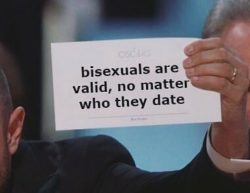 acephobia-is-real: [Image says: Bisexuals are valid, no matter who they date]