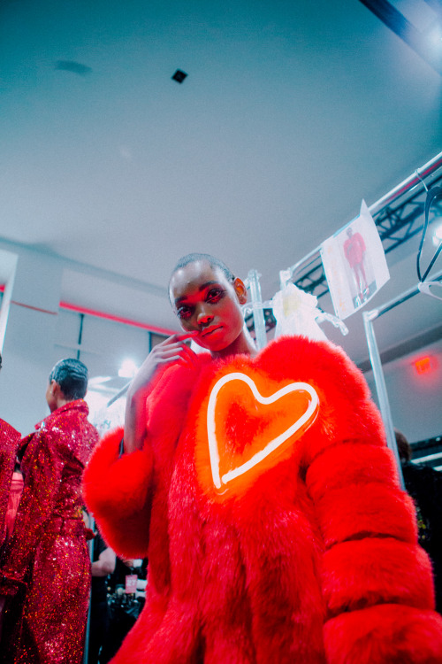 Wear your heart on your sleeve. ❤️Backstage at Christian Cowan at NYFW: The Shows.Photo by Tumblr Cr