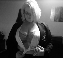 Mistress Kristin in black and white