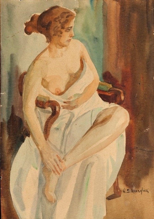 Władysław Skoczylas (Polish, 1883 - 1934)Female nude