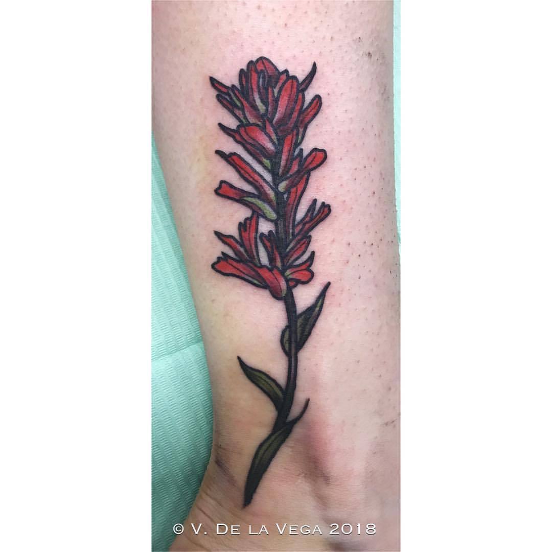 Indian Paintbrush for Uyen Thank you for making the trip I cant wait for  our next session to make more   Dragon sleeve tattoos Small tattoos  Botanical tattoo