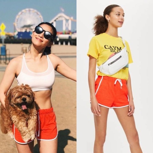 What: Arden Cho’s Nep Runner Shorts in Red by @topshop ($18) on Nordstrom.  Where: IG post on 