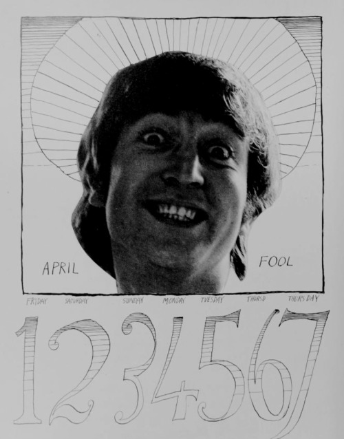 The Beatles Calendar Made By Photographer Robert Whitaker. ㅡ From The Book "The Unseen Beatles Photographs"