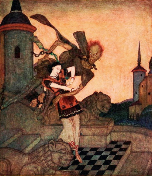 enchantedbook: “The Palace of the Dragon King” by Edmund Dulac from the Serbian fairytale ‘The Stor