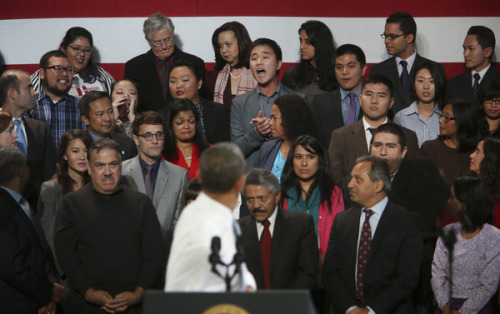 threelittlemonkeybutts:  thepeoplesrecord:  Dear President Obama, I am Ju Hong, the “heckler” that interrupted your speech at the Betty Ong Center in San Francisco last week. I spoke up not out of disrespect, however, either for you or our country.