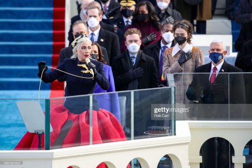 ladyxgaga:Lady Gaga sings the National Anthem at the inauguration of U.S. President-elect Joe Biden 