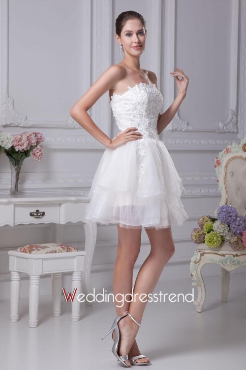 fash4us: Sweet A-Line Beaded Short Beach Wedding Dress