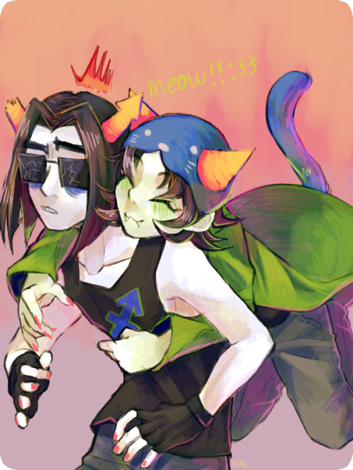 tlsdlrhdwh:Anonymous asked you:hello! Could you please draw Equis and/or nepeta?:3 I love your drawi
