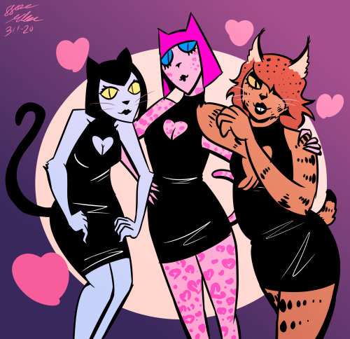 ffoo-doodle:Catgirls i drew on a stream. Theyre singers :3
