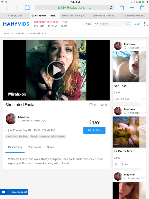 mirahxox: New Video: Simulated FacialAmateurPorn || Manyvids || Giftrocket