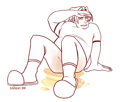 knifepups: anonymous said: i know you’re hesitant to draw voltron, but could you draw hunk gettings cared and wetting himself? im sorry his anatomy is so fucky but this situation has most definitely happened in the castle before asdjfas rip hunkhere’s