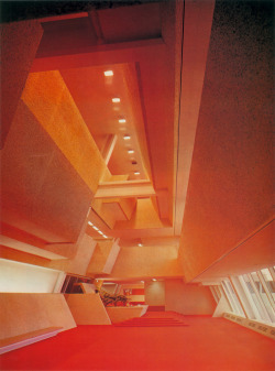 danismm:Main lobby of Burroughs-Wellcome Headquarters, Research Triangle Park, NC by paulrudolph   1972