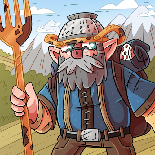 Drew @yonsoncb‘s Draw It In Your Style, for #dtiysyonsoncb!Lil old man with his fork, ready to kill 