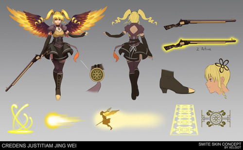 Credens Justitiam Jing Wei Smite Skin Concept I Did For Fun Based Off Tomoe Mami From Madoka Magica (big
