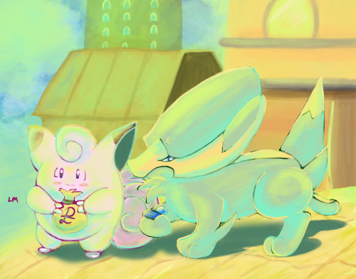 Super quick PMD task. Bodyguarding Clefairy money-handlers.See it in full here.