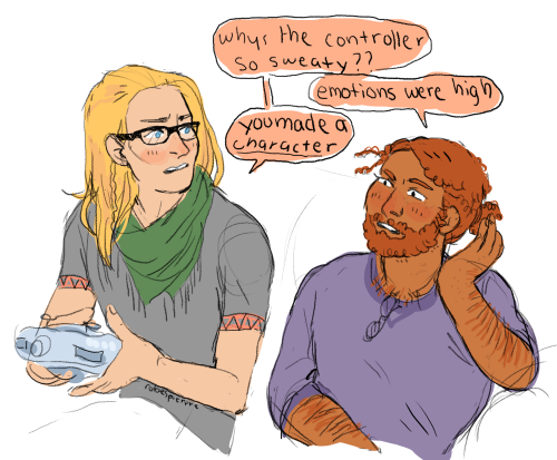 robespierrre:  gigolas grumps (credit: that wrestlemania ep in my modern au they just play video games and avoid math homework(gimli jots down poetry when legolas isnt looking 