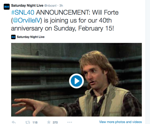 fuckyeahforte:It’s confirmed! Will Forte will officially be a part of the SNL 40th anniversary speci