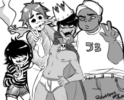 robotspacejelly:  Gorillaz Phase 2  It’s been a while since I did any gorillaz stuff that wasn’t an AU thing 