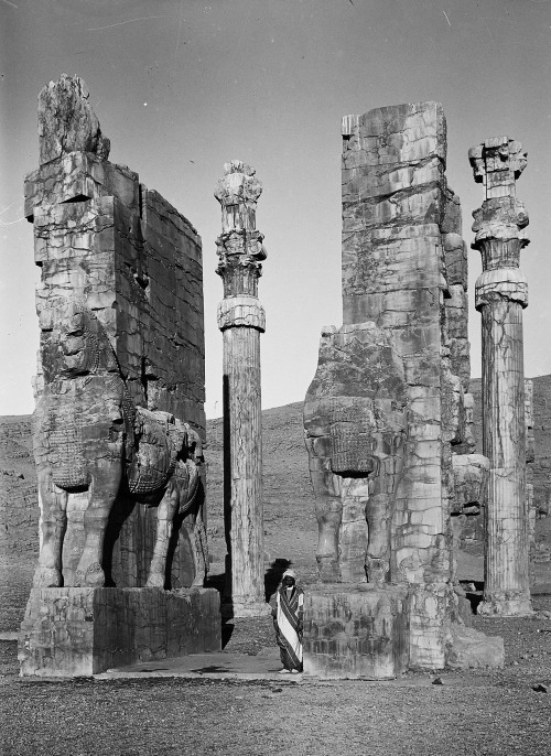 didoofcarthage:“Excavation of Persepolis (Iran): Gate of All Lands, Colossal Sculptures Depicting He