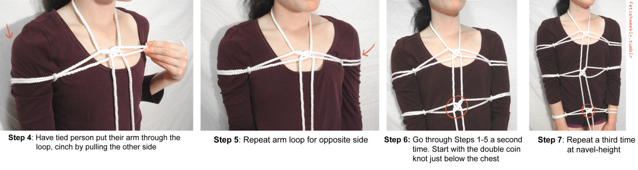 fetishweekly:  This week’s tutorial: The Side-arm Harness Here’s the Knotty Boys