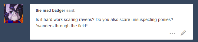 ask-scarycrows:“I swear she’s infatuated with me or somethin’.” ( Crowella