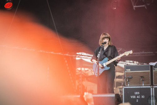 Elena Tonra of Daughter on stage at Positivus Festival, Latvia (19th July, 2014). source: Positivus&