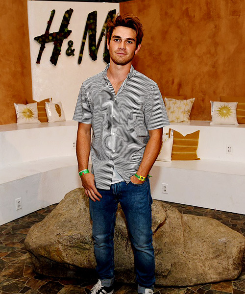 riverdalesource:KJ Apa attends H&amp;M Loves Coachella Tent during day 1 of the